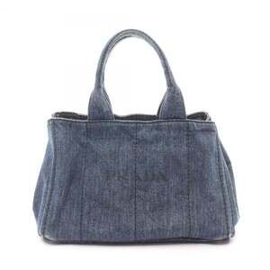 Prada Canapa Tote Bag, Women's, Navy Blue, Denim